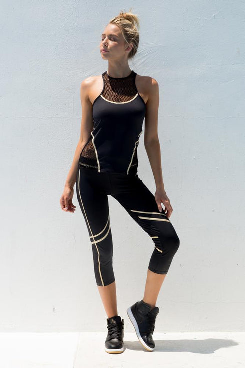 Luli Fama Warrior Spirit Mesh Side Capri